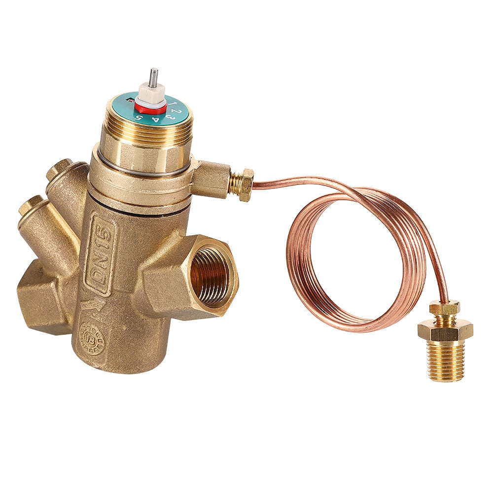 Автоматический регулятор перепада давления Valtec регулируемый с регулирующим клапаном 1”, 3-17 кПа, 9-680 л/ч, с имп. трубкой 1 м