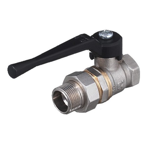 Кран шаровой латунный БАЗ Standart 11Б27п1 DN 25 PN 40 никелированный американка рычаг