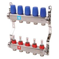 Коллектор MVI из нержавеющей стали в сборе с расходомерами 1" x 3/4" ЕК PN10 5 вых.