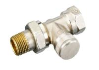 Клапан запорный Ridan LV DN 20 PN 10, Т=120 °С, прямой, никелированный, с возможностью опорожнения, для бокового присоединения к радиатору