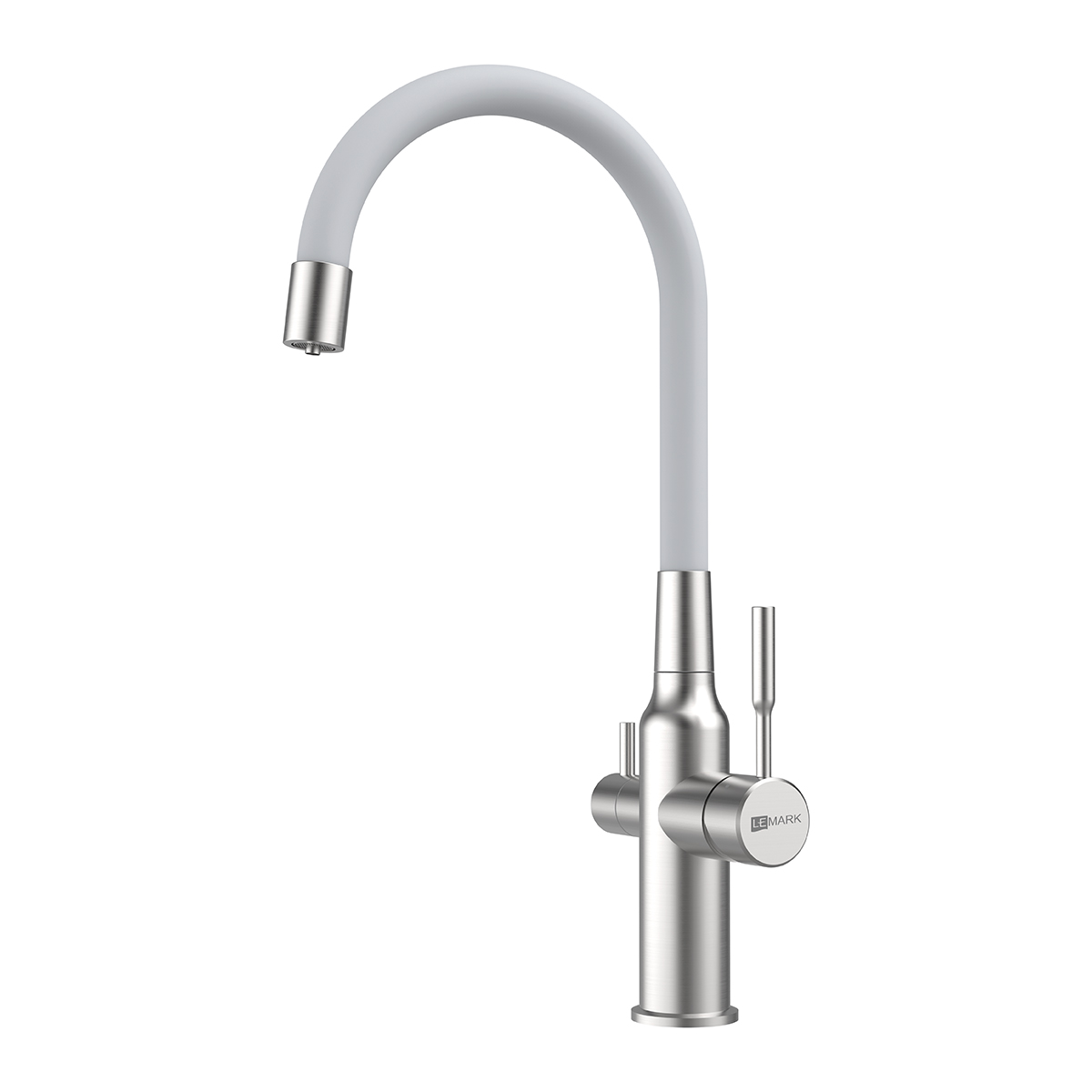 Смеситель Lemark Expert LM5083S для кухни с подключением к фильтру с питьевой водой Сталь/Белый