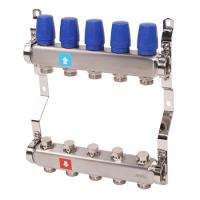 Коллектор MVI из нержавеющей стали в сборе без расходомеров 1"х3/4" ЕК PN10 5 вых.