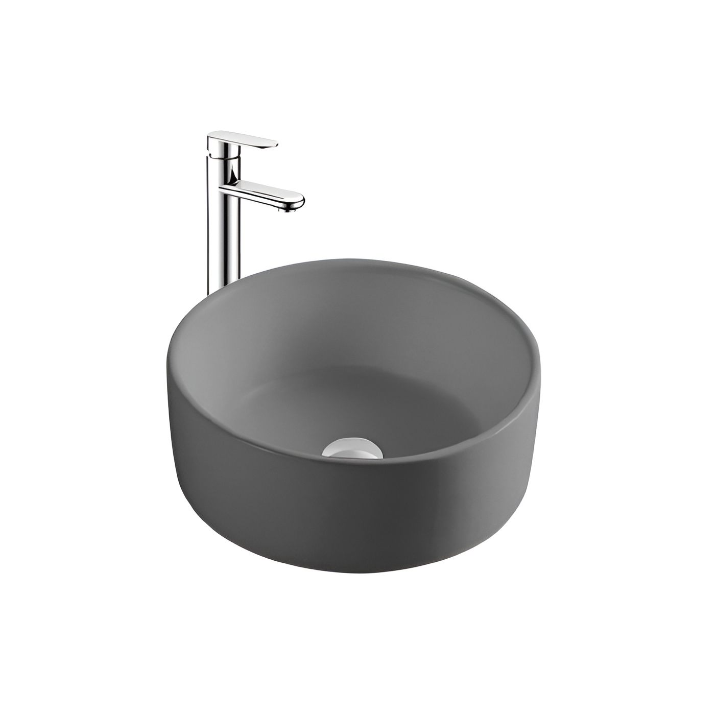 Раковина накладная Aquatek 400*400*165мм серый матовый