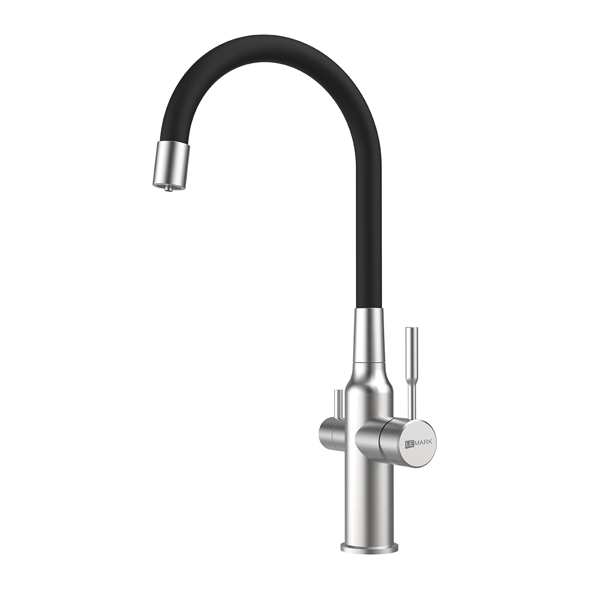 Смеситель Lemark Expert LM5083S для кухни с подключением к фильтру с питьевой водой Сталь/Черный