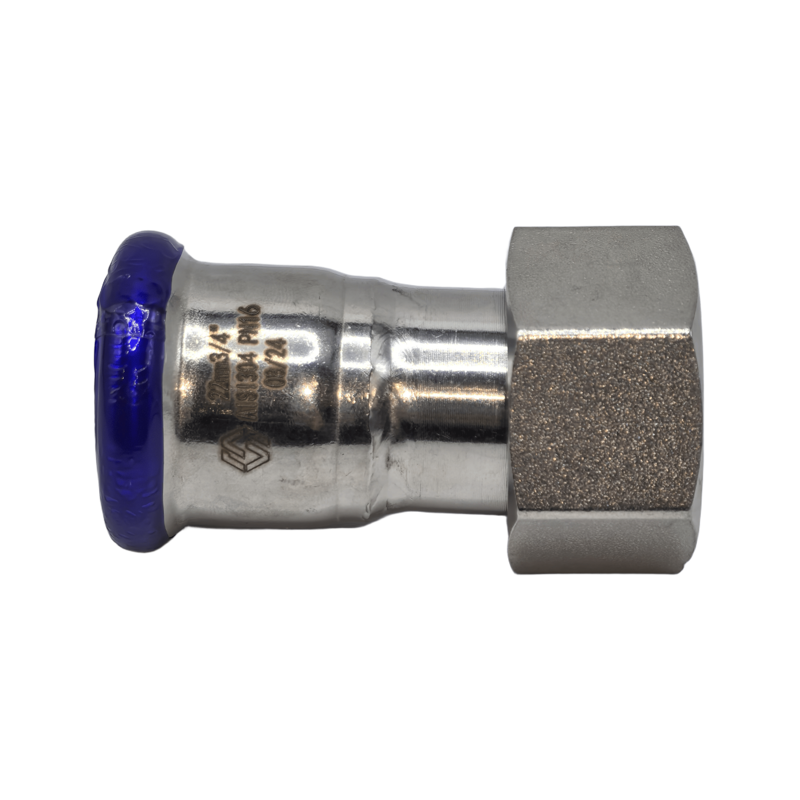 Пресс-фитинг MVI из нержавеющей стали с накидной гайкой 22х3/4"