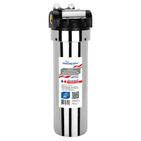 Магистральный фильтр Аквабрайт АБФ-НЕРЖ-34-ПЛ из нержавеющей стали