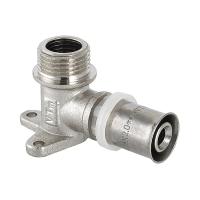 Пресс-фитинг Угольник Valtec с креплением (водорозетка) с наружной резьбой