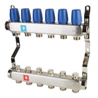 Коллектор MVI из нержавеющей стали в сборе без расходомеров 1"х3/4" ЕК PN10 6 вых.