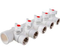 Коллектор PPR 32 х 1/2 х 5 Lammin с шаровыми кранами ВР 7/1