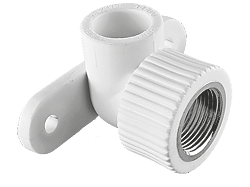 Угольник PPR комбинированный Tebo внутреняя резьба с креплением 25x1/2"