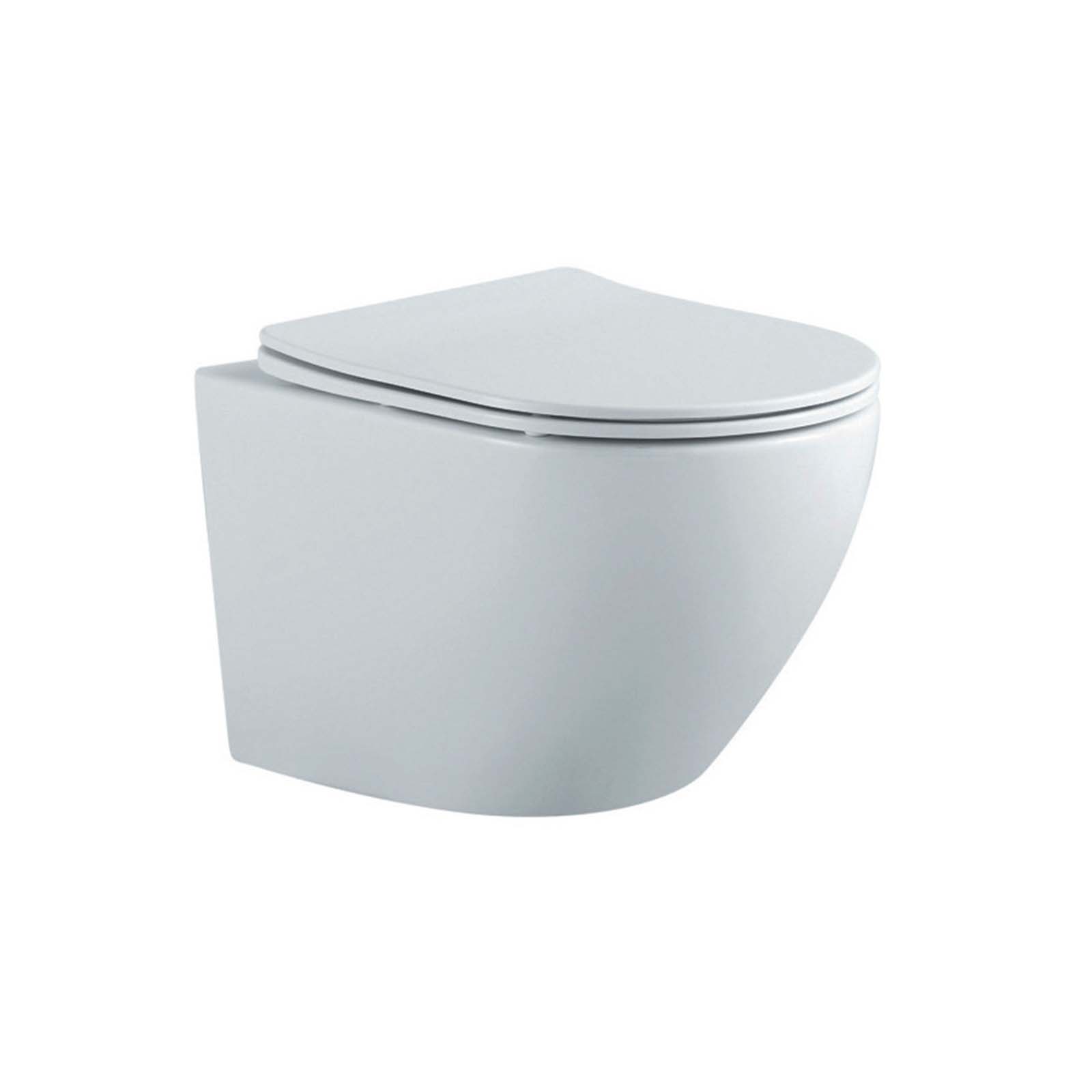 Унитаз подвесной безободковый Aquatek ЕВРОПА 525*360*320 с сиденьем Soft Close белый матовый