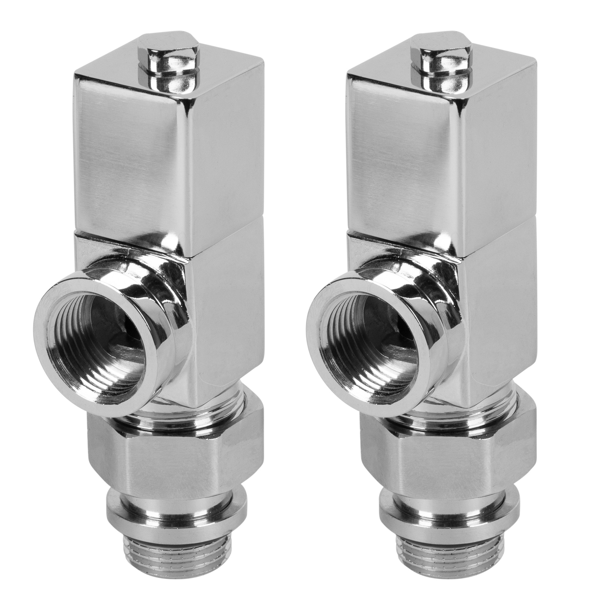 Набор дизайн-вентилей Royal Thermo CUBE хром 1/2" осевой