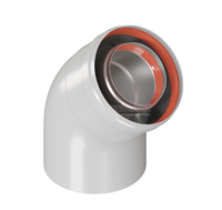 Дымоход коаксиальный Kiturami 60/100 отвод промежуточный 45