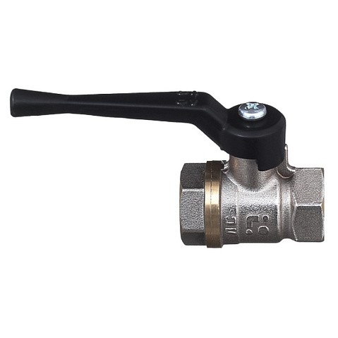 Кран шаровой латунный БАЗ Standart 11Б27п1 DN 32 PN 40 никелированный муфта-муфта рычаг