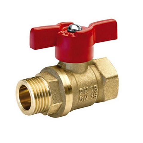 Кран шаровой латунный БАЗ Standart 11Б27п1 DN20 PN40 бабочка муфта-штуцер