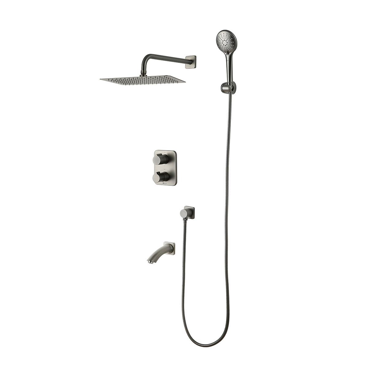 Смеситель Lemark Bronx LM3742GM для ванны и душа термостатический встраиваемый