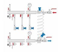 Узел коллекторный MVI этажный MF1 Classic вход Ду25 4 отвода Ду15 левое подключение