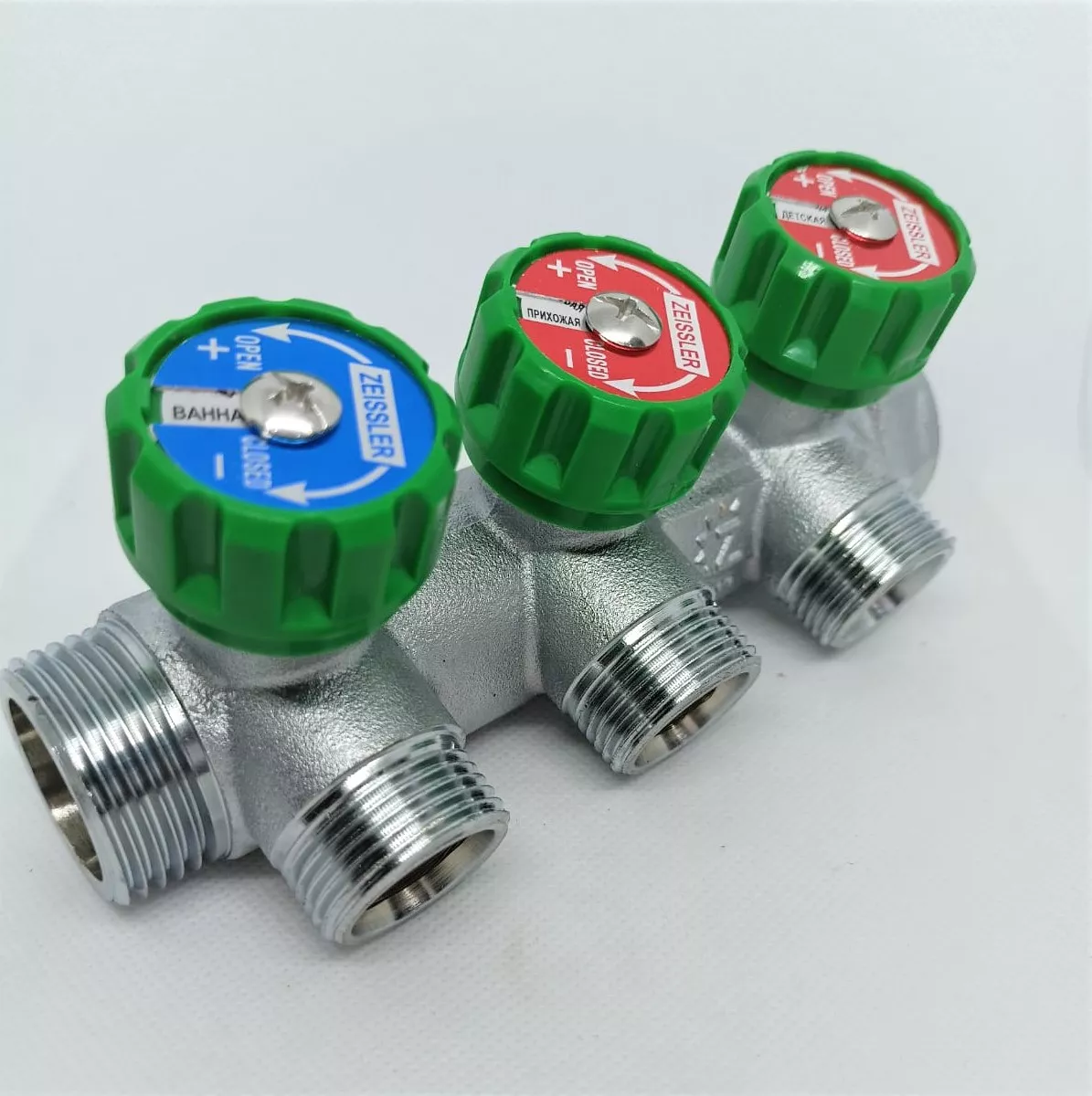 Коллектор ZEISSLER регулирующий под плоскую прокладку 3/4*1/2 3 вых