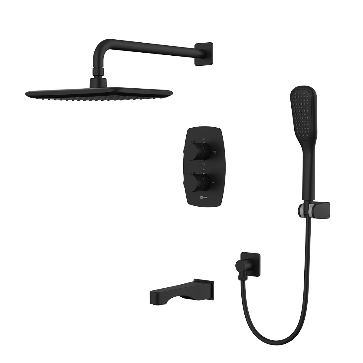 Смеситель Lemark Ursus LM7242BL для ванны и душа термостатический встраиваемый