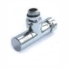 Вентиль угловой TIM для полотенцесушителя круглый хром 1/2" 20 мм