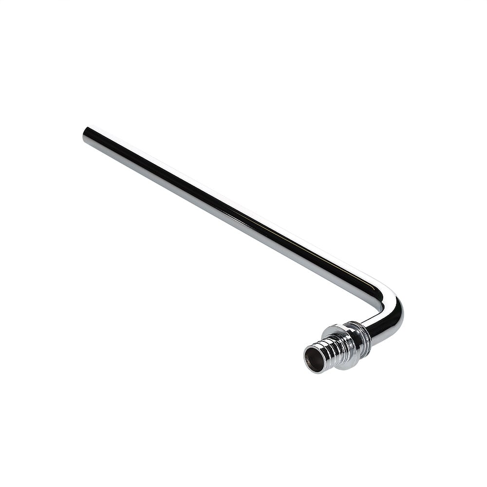 Угольник радиаторный Valtec с хромированной латунной трубкой с плавным поворотом короткий 20 (2,8) х 15 мм, 30 см