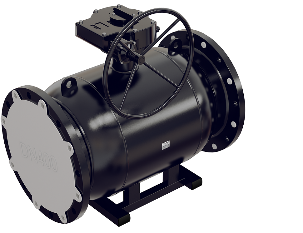 Кран шаровой ALSO КШФ Ду 350 Ру из ст.20 с редуктором 16 бар