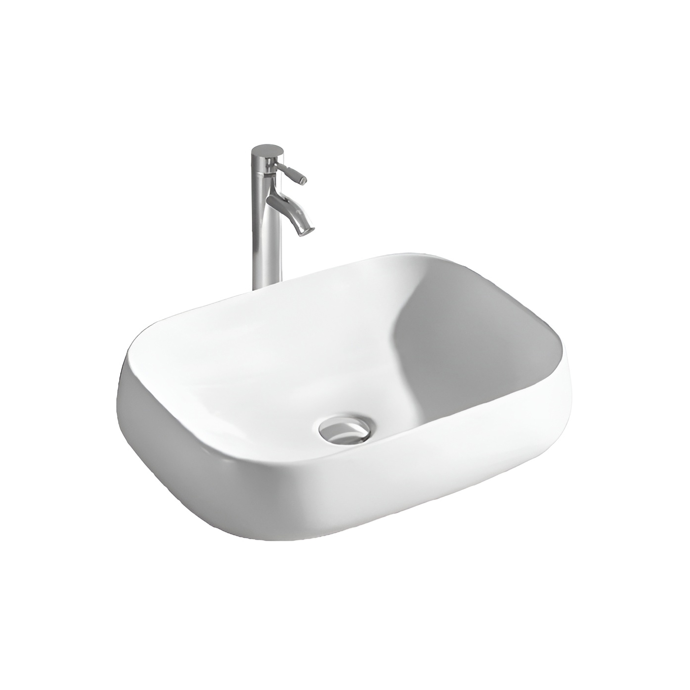 Раковина накладная Aquatek 560*420*140мм белый матовый