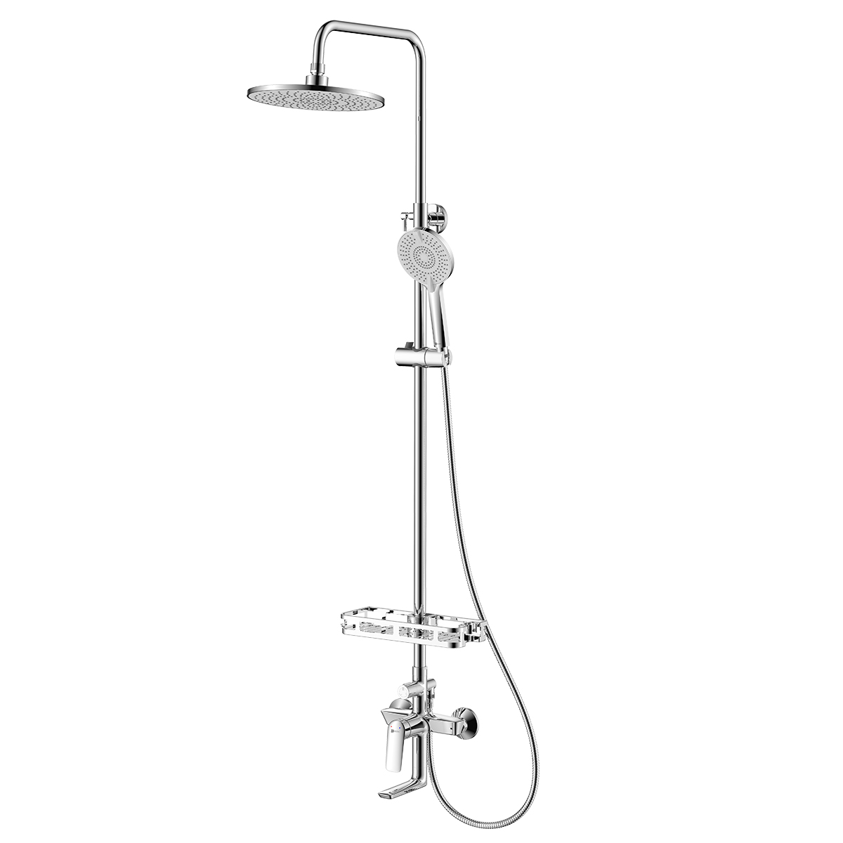 Смеситель Lemark Verba LM11462C для ванны и душа с регулируемой высотой штанги и верхней душевой лейкой Тропический дождь