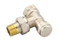 Клапан запорный Ridan LV DN 20 PN 10, Т=120 °С, угловой, никелированный, с возможностью опорожнения, для бокового присоединения к радиатору
