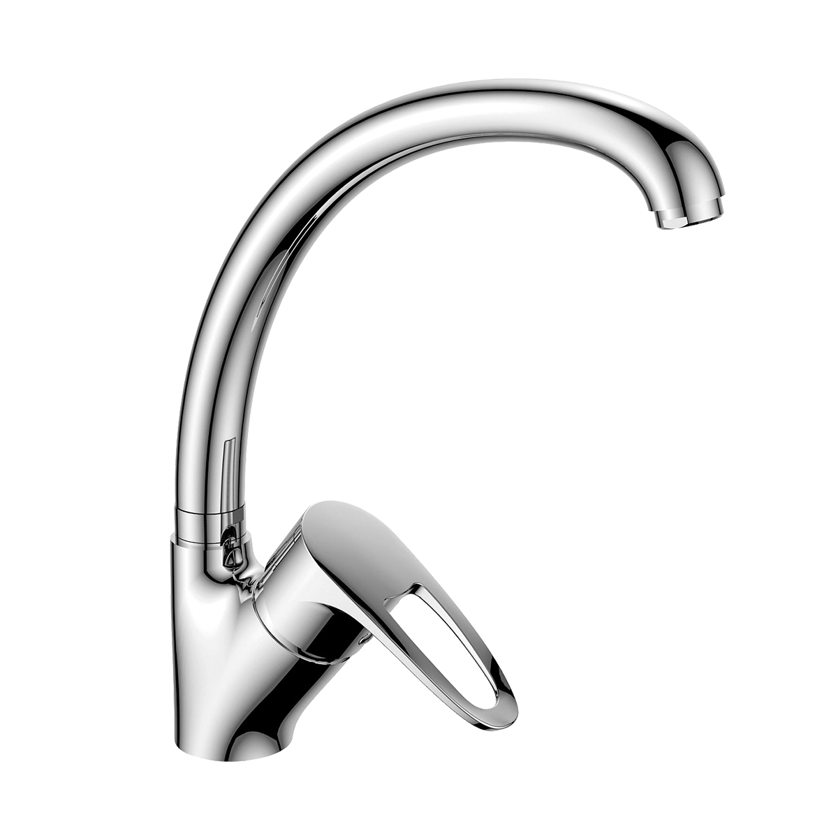 Смеситель Decoroom DR70021 одноручный для кухни с высоким поворотным изливом