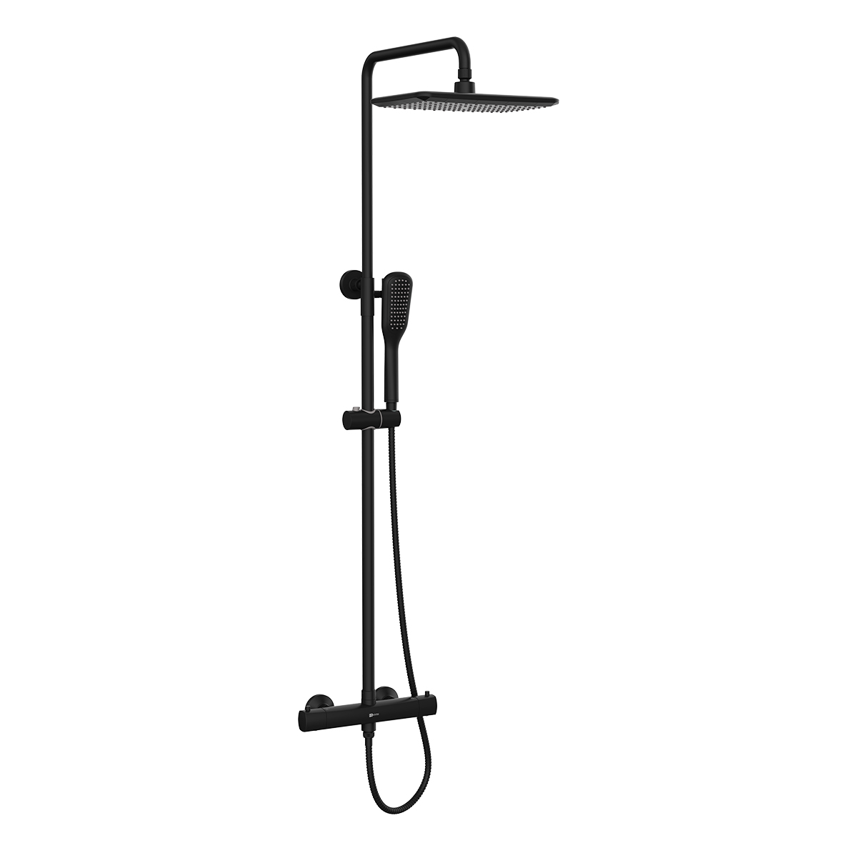 Смеситель Lemark Ursus LM7270BL для душа термостатический с регулируемой высотой штанги и лейкой верхнего душа Тропический дождь