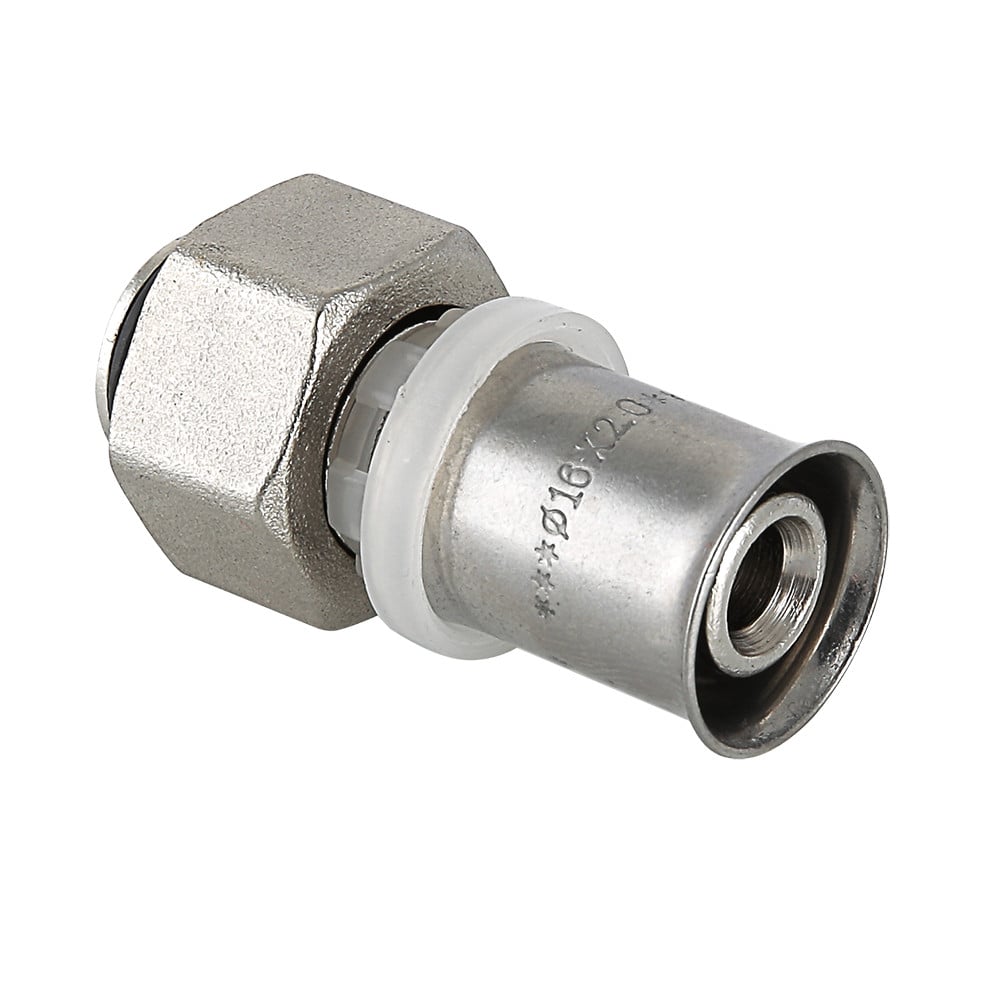 Пресс-фитинг Valtec с накидной гайкой 16 (2,0) мм х 1/2”