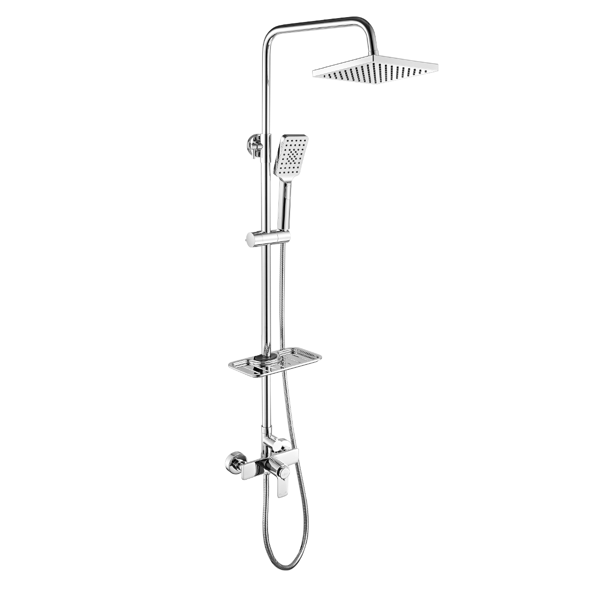 Смеситель термостатический Rossinka RS50-45 для душа с регулируемой высотой штанги и лейкой Тропический дождь