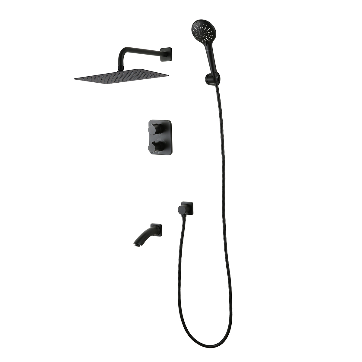 Смеситель Lemark Bronx LM3742BL для ванны и душа термостатический встраиваемый