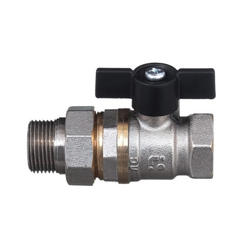 Кран шаровой латунный БАЗ Standart 11Б27п1 DN 15 PN 40 никелированный американка бабочка