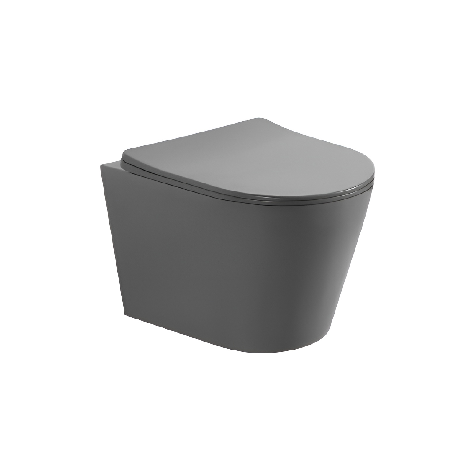 Унитаз подвесной безободковый Aquatek ВЕГА 525*360*320 с сиденьем Soft Close серый матовый