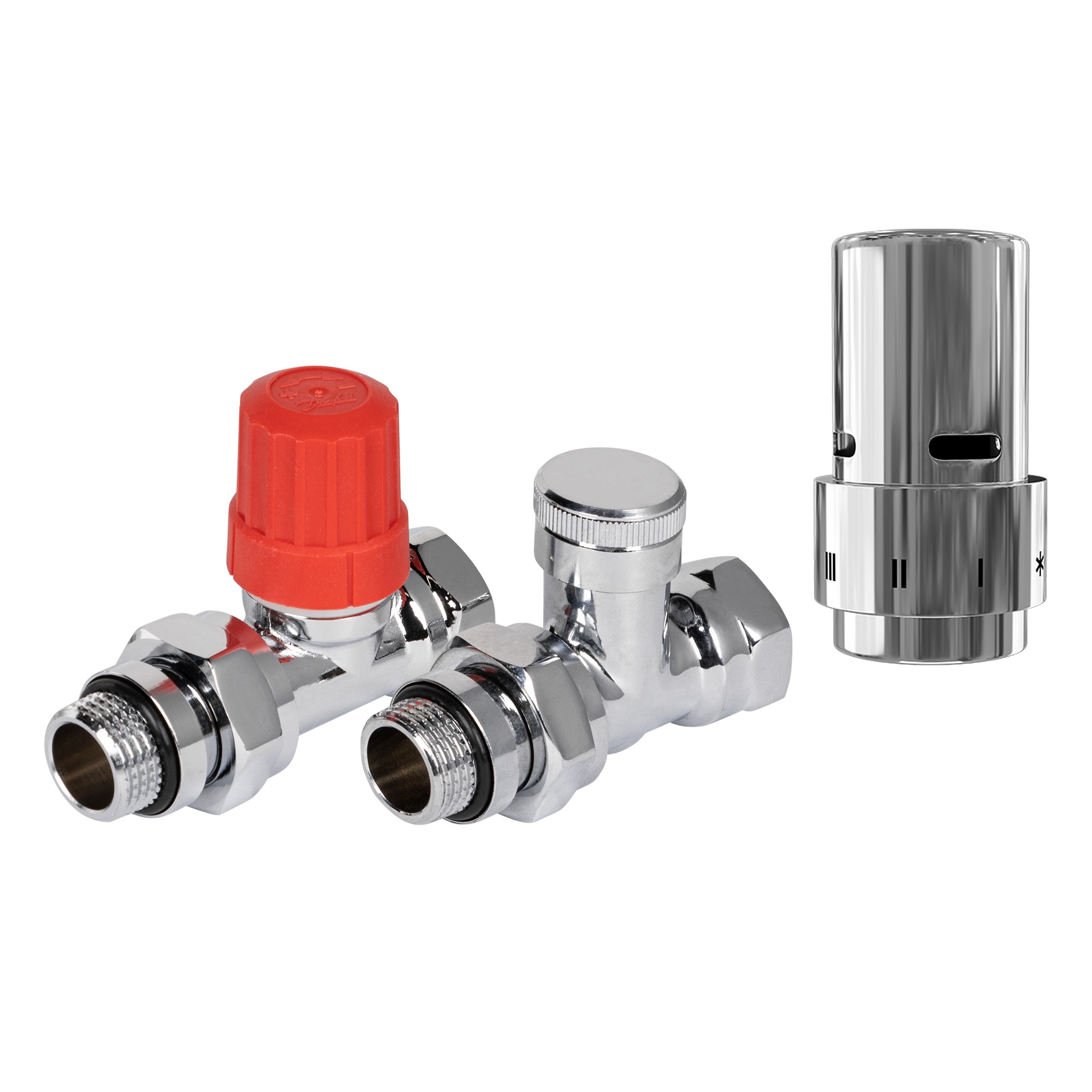Набор термостатический Royal Thermo Design 1/2" Click Хром с термоголовкой Design Хром прямой