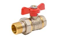 Кран шаровой полнопроходной MVI AquaHit с полусгоном резьба внутренняя-наружная ручка-бабочка PN25 1/2"