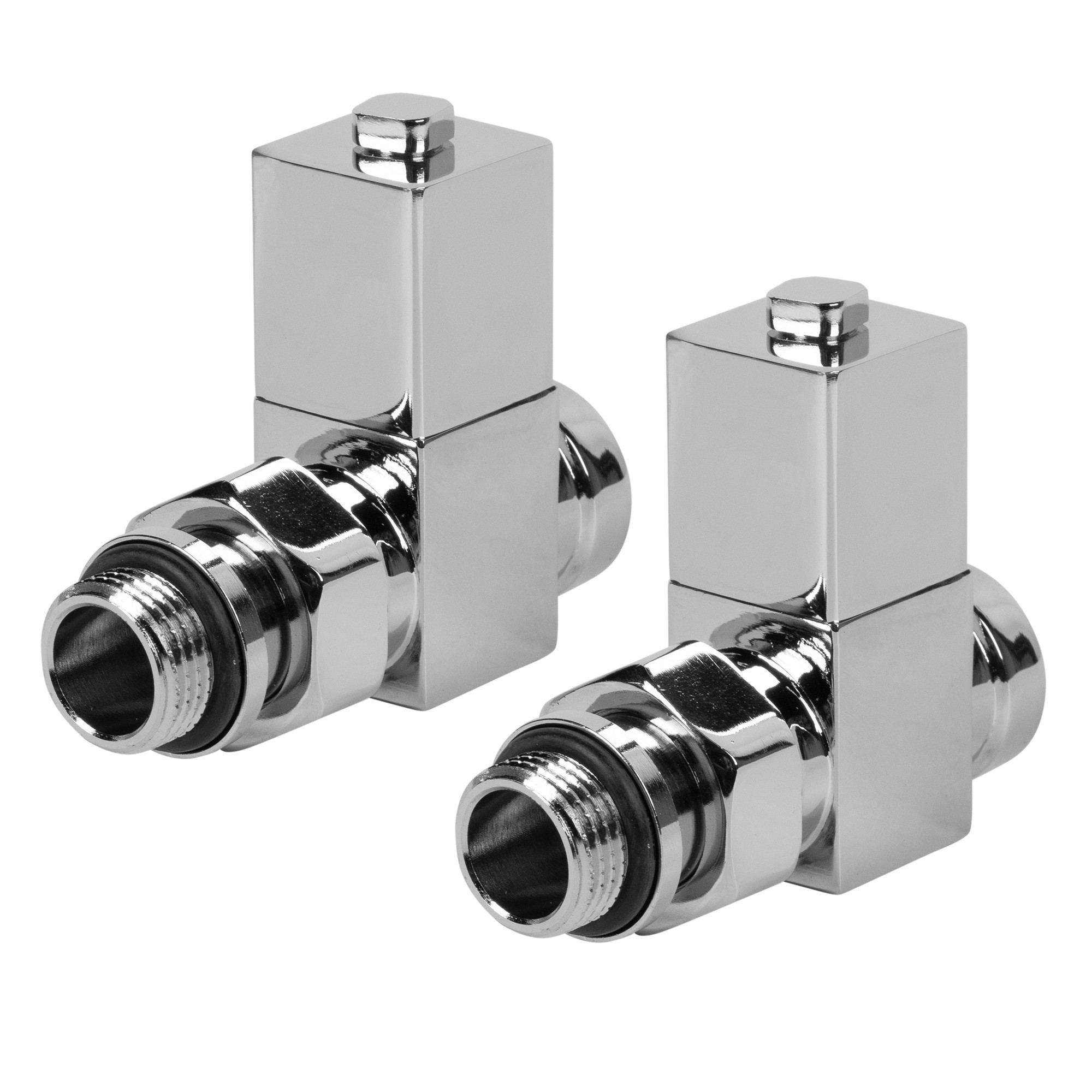 Набор дизайн-вентилей Royal Thermo CUBE хром 1/2" прямой