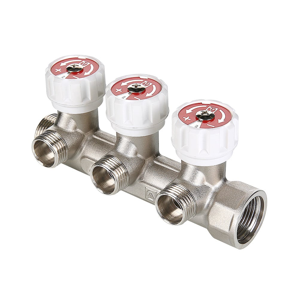 Коллектор Valtec c регулирующими вентилями 3/4" х 1/2" 2 вых