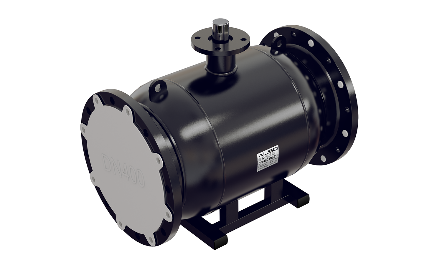 Кран шаровой ALSO КШФР Ду 500 Ру из ст.20 под редуктор 16 бар