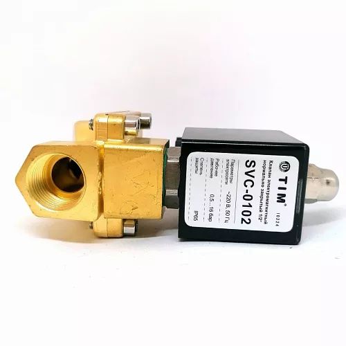 Клапан электромагнитный TIM нормально закрытый 220В 0.3-16BAR 15 мм