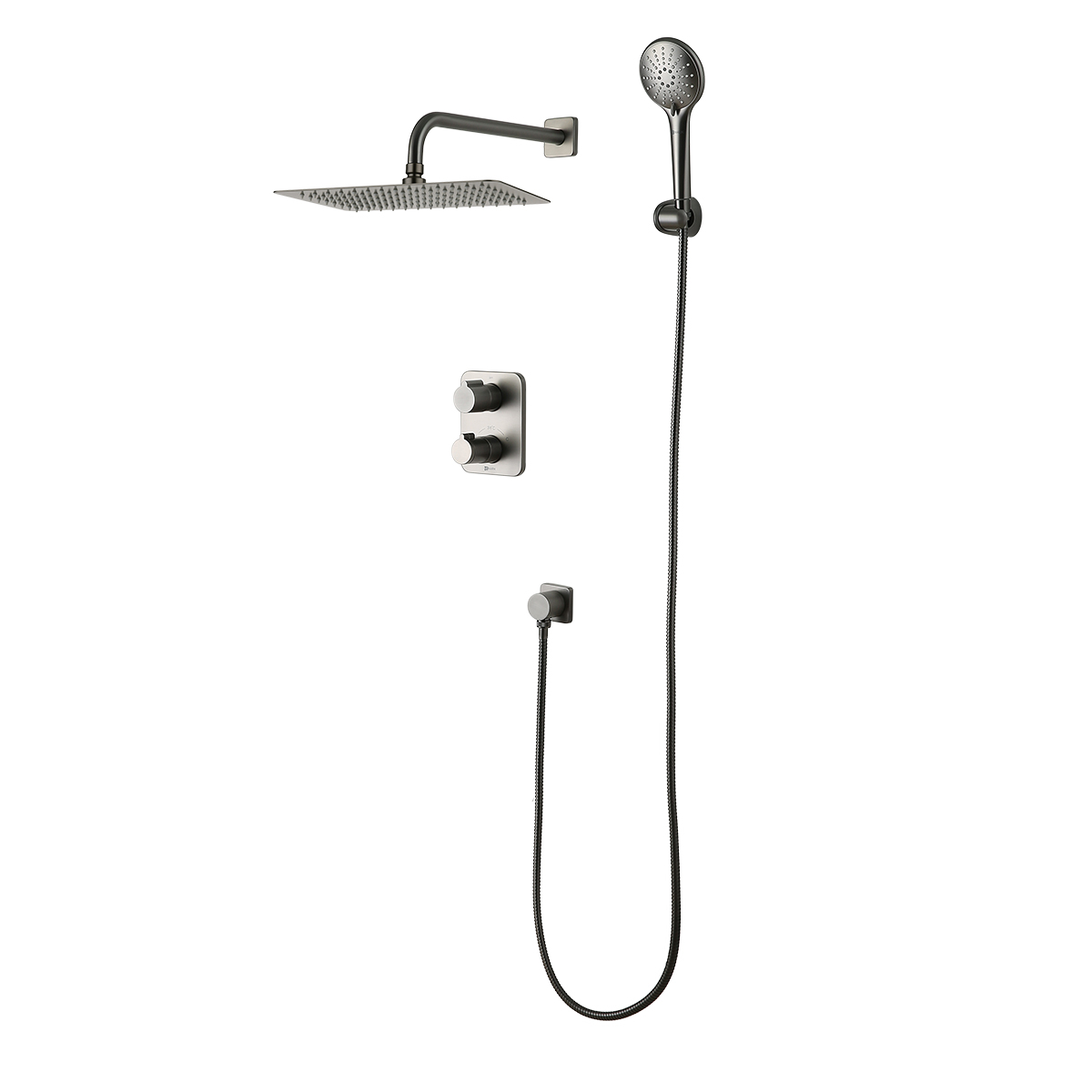 Смеситель Lemark Bronx LM3749GM для ванны и душа термостатический встраиваемый