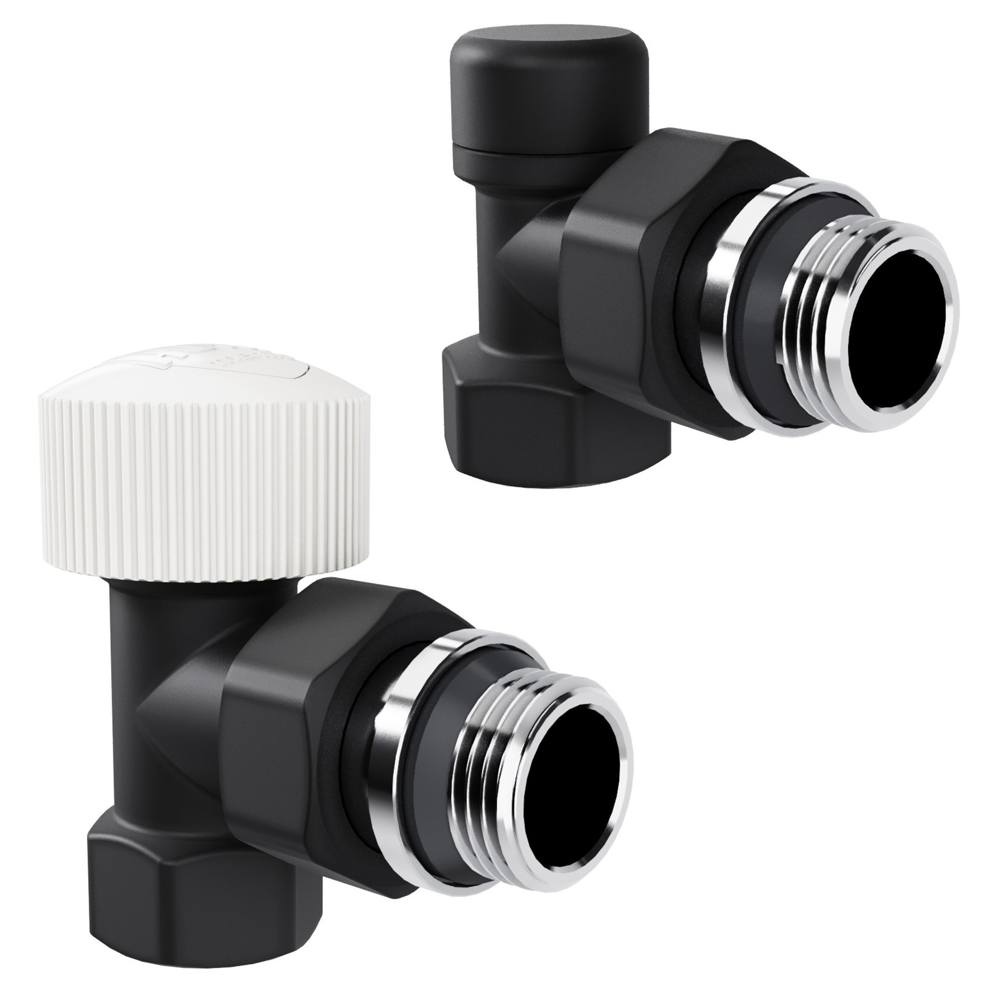 Набор термостатический Royal Thermo Design 1/2"М30х15 Черный угловой