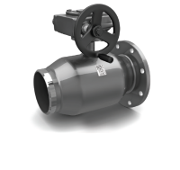 Кран шаровой LD КШЦКР из стали 20 Ду500/400 Ру1,6 (фланец/приварка) с редуктором