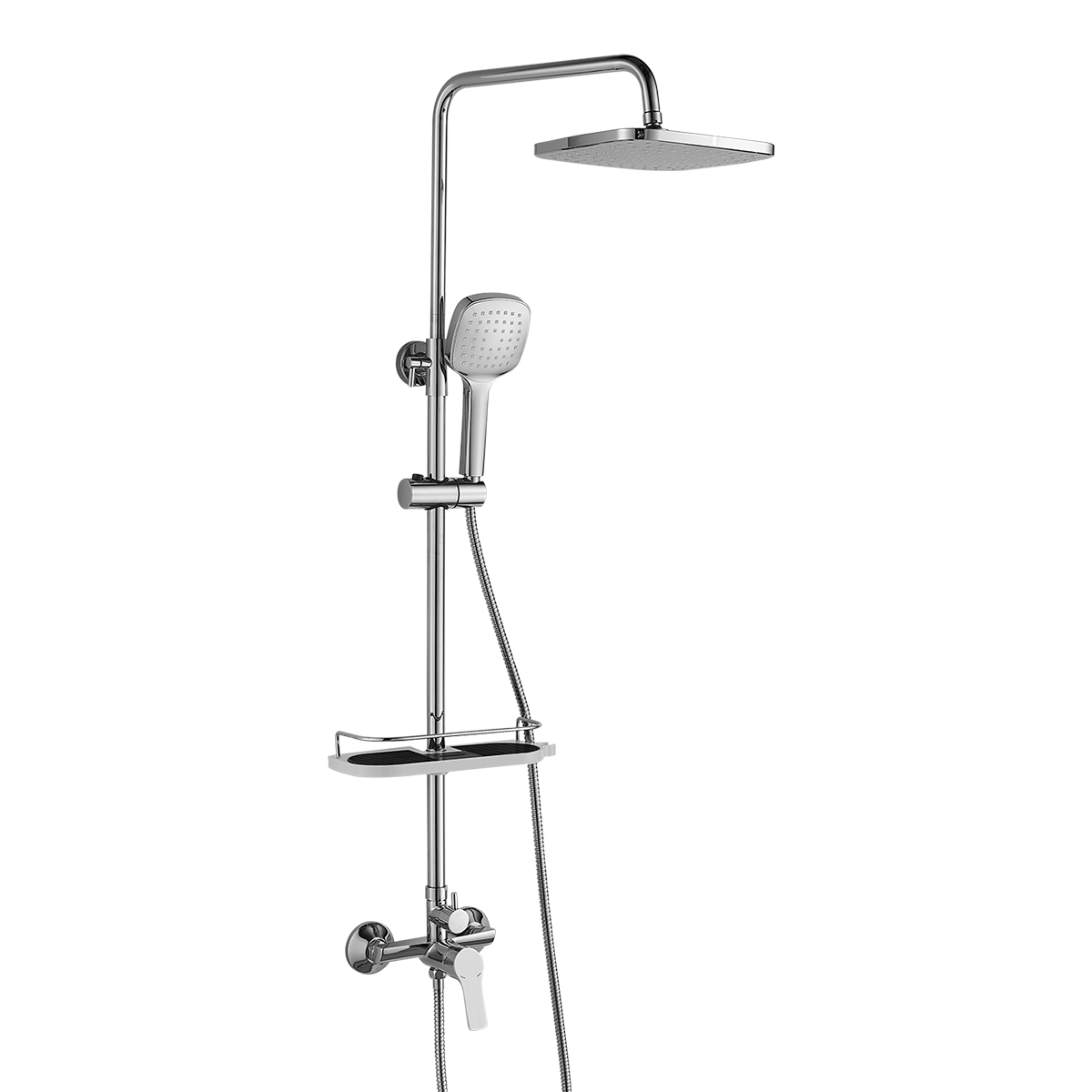 Смеситель Rossinka RS29-45 для душа с регулируемой высотой штанги и лейкой Тропический дождь