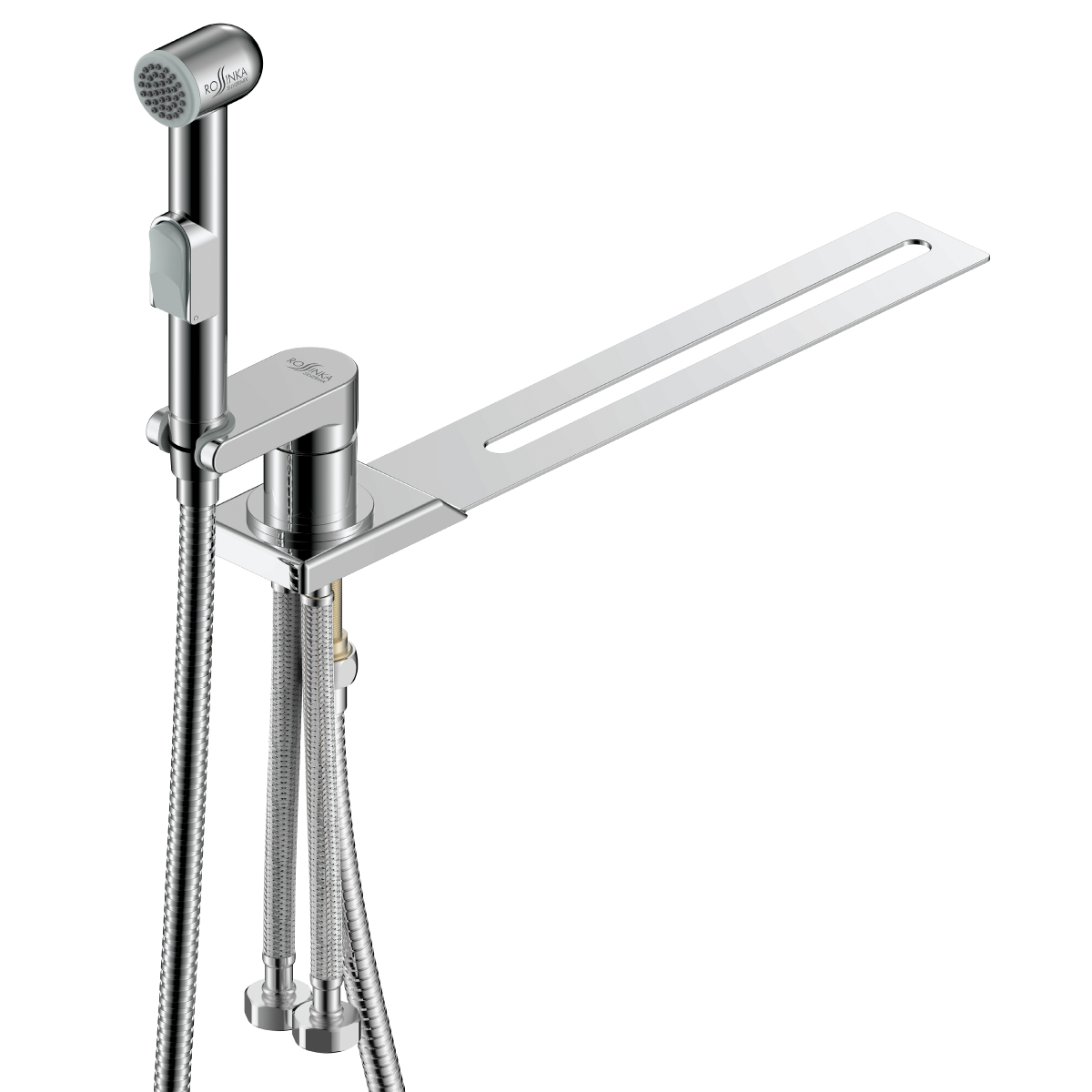 Смеситель Rossinka X25-56 с гигиеническим душем с установкой на унитаз