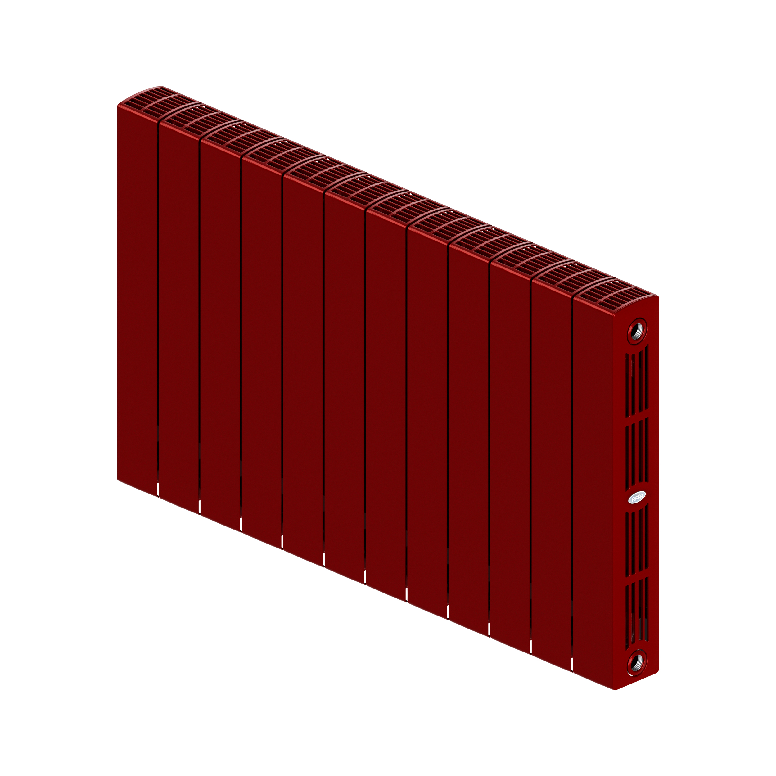 Радиатор биметаллический Rifar SUPReMO Ventil 350, левое подключение (без H-образного узла) Бордо