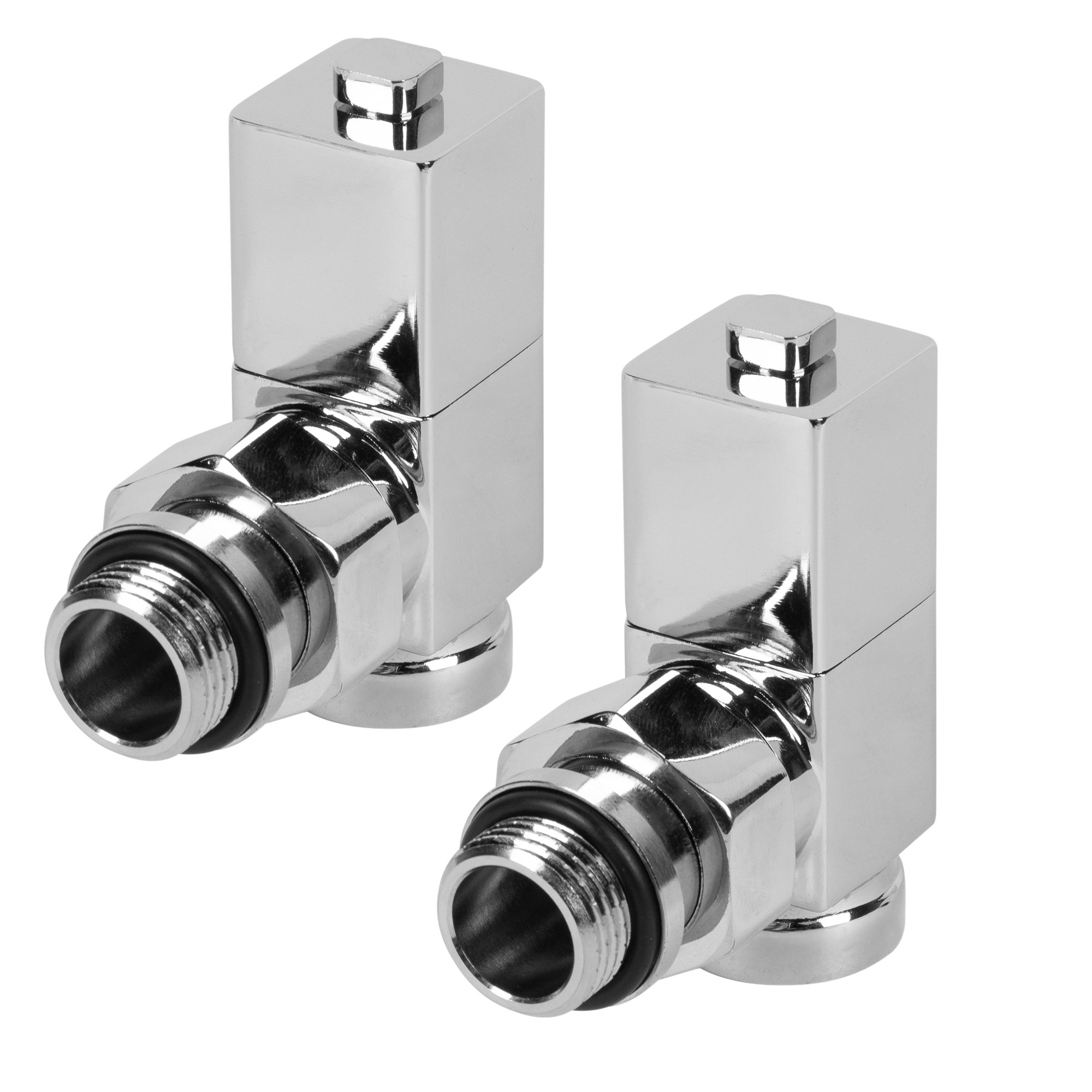Набор дизайн-вентилей Royal Thermo CUBE хром 1/2" угловой