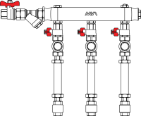 Узел коллекторный MVI тип MW2: Вход- Ду20 правый Выход- 1/2" 6 вых.